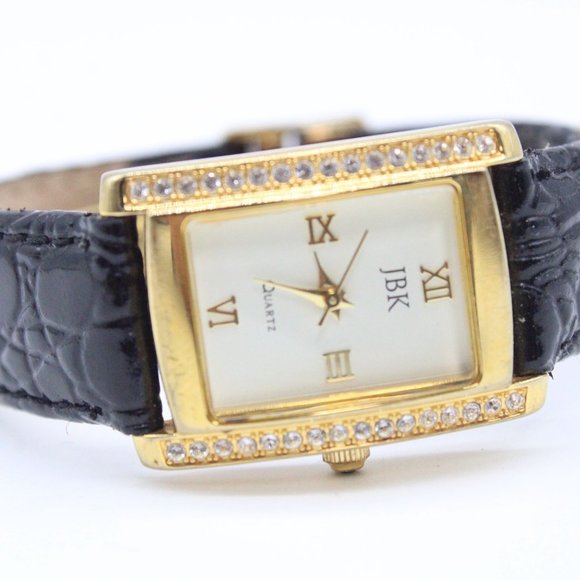 JBK Jacqueline Kennedy Watch Womens Gold Tone Stainless Steel Rhinestones Rare - Picture 6 of 9